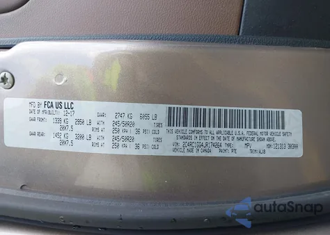 2018 Chrysler Pacifica Limited z USA, uszkodzony, nr VIN 2C4RC1GG4JR174264